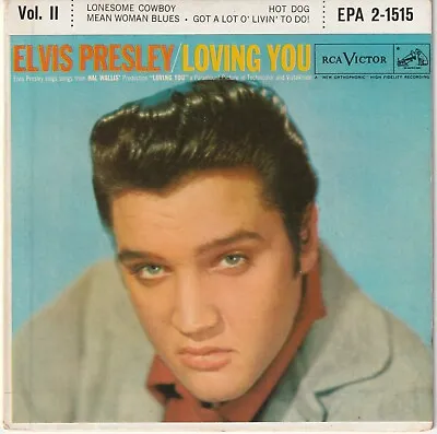 Elvis Presley  Loving You  1957 RCA EPA 2-1515  4-Song EP  Record/ Picture Cover • $25