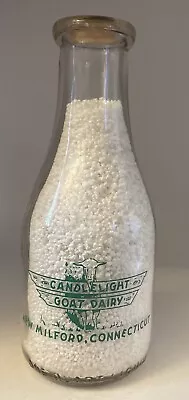 Vintage CANDLELIGHT GOAT DAIRY Goat Milk Quart Bottle New Milford Connecticut • $39.99