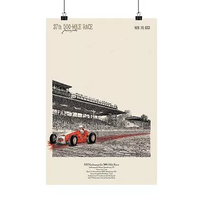 1953 Indianapolis 500 Vintage Race Poster Art Cross Indy-500 Racing Art Print • $23.20