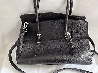 L.Credi Leather Handbag With Shoulder Strap In Black • £10