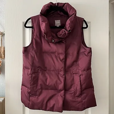 J. Jill Down Puffer Vest Purple Burgundy Warm Women’s Size Small S • $19.77