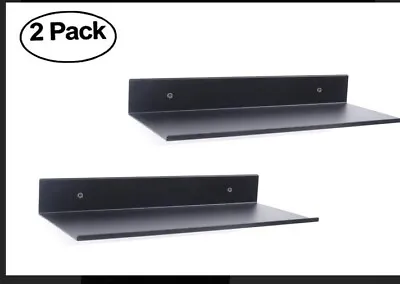 2x Small Floating Shelves Mini Wall Shelf Aluminum Wall Mount Matte Black 12  • $24.99