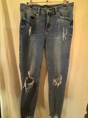 Decjuba Denim Ripped Blue Jeans Size 10 Stretch Mid Rise  In VGC • $18.99