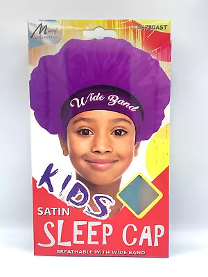 Baby Kids Satin Breathable Night Sleep Cap Wide Band Hair Bonnet Shower Cap • £2.99