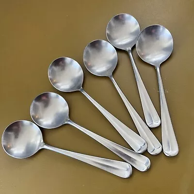 6 Gumbo Soup Spoons LIBERTY BELLE Supreme Towle Stainless Flatware Satin Japan • $29.95