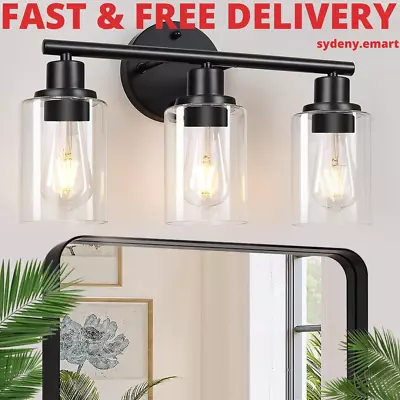 Wall Sconce Wall Light 3-Light Bathroom Vanity Light With Clear Glass Shade Mo • $87.99