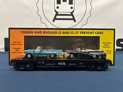 Mth Custom Auto Transport Flat Car W/ ‘63 Buick Century & ‘57 Pontiac Bonneville • $39.99