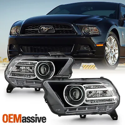 For 2010-2014 Ford Mustang [Halogen Upgrade] Projector Headlights W/LED Tube DRL • $235.99