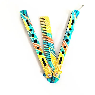 Rainbow Butterfly Comb Knife Metal Folding Practice Trainer Training Tool AU • $9.99