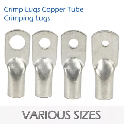 10mm2 COPPER TUBE TERMINALS CRIMP LUGS BATTERY WELDING CABLE LUG RING CRIMP • £84.19