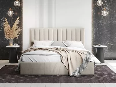 Upholstered Bed 140x200 Cm Sleep Surface With Gas Lift Storage Headboard COSMO M • £715