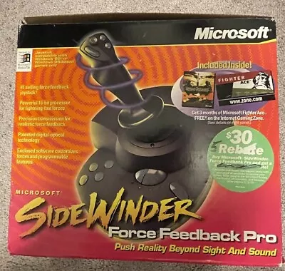 Microsoft SideWinder Force Feedback Pro Joystick Complete W/ Software Box • $60