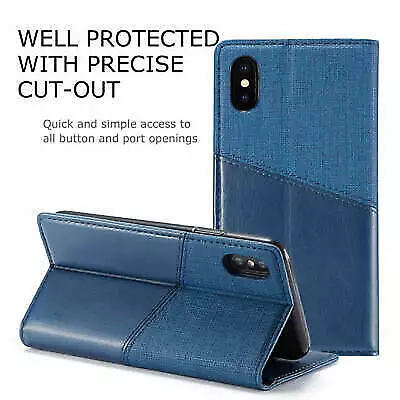 Oppo A15 A53S F17 A32 A92S Realme X50 Reno 4Lite Leather Canvas Flip Cover Case • $80