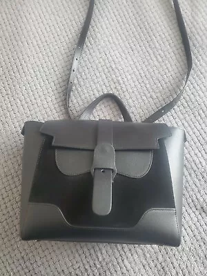$525 • Buy Senreve Midi Maestra Black Leather & Suede
