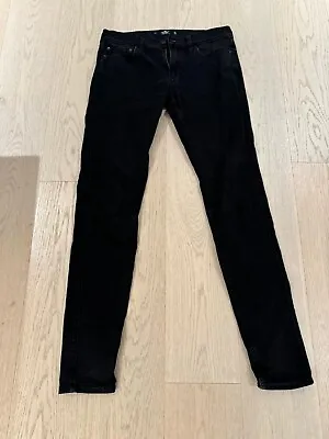 Hollister Men's No Fade Black Jeans Super Skinny Fit Advanced Stretch W31 L36 • £10