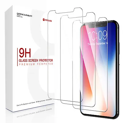 $5.87 • Buy 3Pcs For IPhone XS/X 8 7 6 Screen Protector Tempered Glass Premium Protector