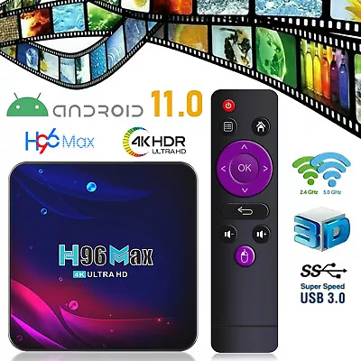 H96 Max V11 Android 11.0 TV Box 4K UHD Quad Core Dual WiFi BT Media Player M3S3 • $25.99