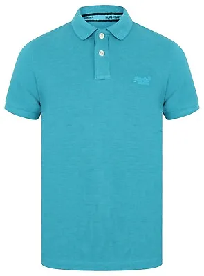 £20.69 • Buy Mens Superdry Vintage Destroyed Short Sleeve Pique Polo Shirt T-Shirt Blue Marl