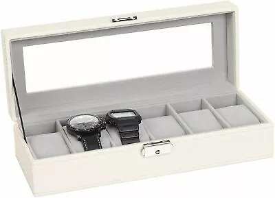 6 Slots Leather Watch Case Men Women Watch Box Organizer Jewelry Display Drawer • $24.99
