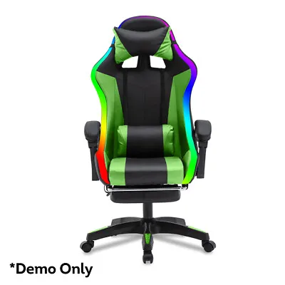 $189.99 • Buy Mason Taylor 908 Racing Gaming Chair With RGB LED Lights Belt PVC Leather Seat*.