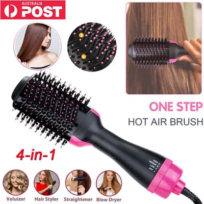 4-in-1 Hot Air Style Curler Hair Dryer Styling Roll Hair Brush Comb Hairdryer AU • $59.95