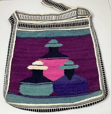 Vintage Woven Wool Purse Native/South American Aztec Cross Body Boho Bag • $17.99