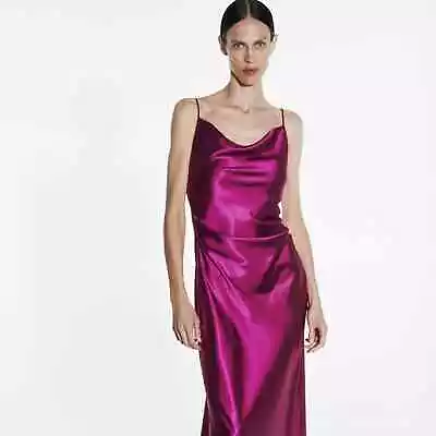 Zara Satin Effect Slip Dress • $50