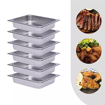 6 Pack Deep Full Size Stainless Steel Steam Table Pans Hotel Food Prep Pan SALE! • $33.25