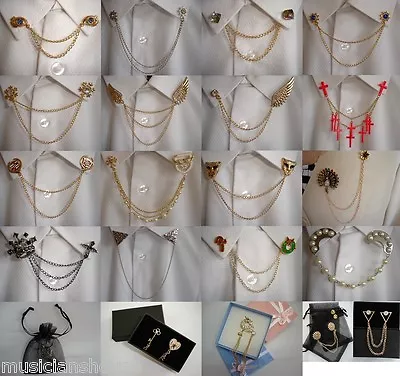 £4.99 • Buy Mens Ladies Shirt Blouse Collar Tie Tip Pin Bar Clip Christmas Present Gift Box