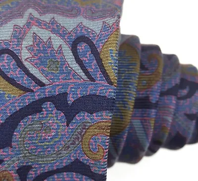 ETRO Paisley Tie 3.75  Silk 61L Blue Purple MADE IN ITALY • $49