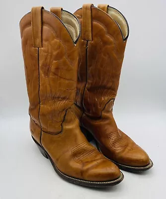 Vintage Frye Tan Leather Western Cowboy Boots Men's Size 10 D 3841 Read • $39.97