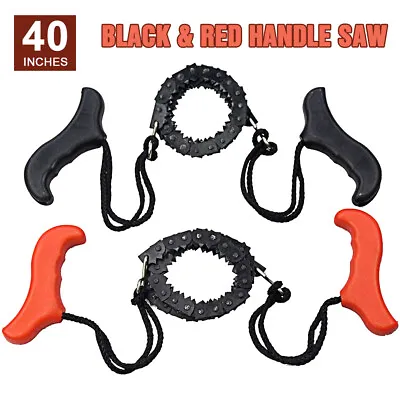 Outdoor Folding Pocket Chain Saw Survival Camping Hiking Gardening Handle Saw • $13.11