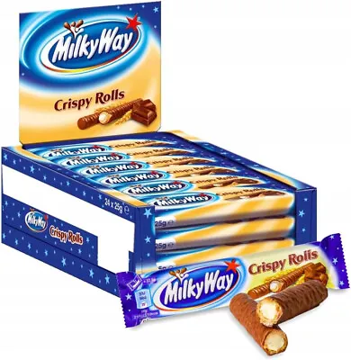 Milky Way Crispy Rolls Chocolate Bar Box Of 24 Bars Crunchy Wafer Milk Cream BAR • £23.99