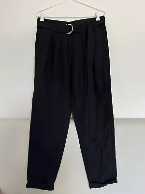 Country Road Black Paper Bag Linen Pants Size 8 • $15