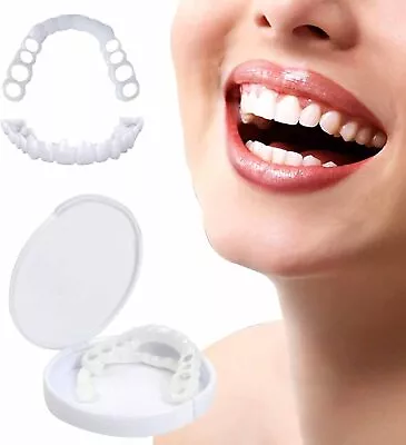 ✅Smile Snap On Upper＆Bottom SetFalse Teeth Denture Veneers Dental Tooth Cover • $6.89