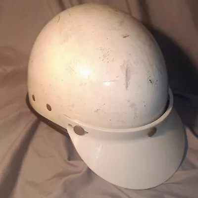 Vintage Buco Defender Half Helmet White Visor Chin Strap • $292