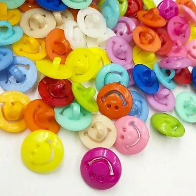 $12.99 • Buy Pkg Of 100 Plastic SMILEY FACE Shank Buttons 5/8  (15mm) Craft (2123)