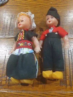 2 X Vintage Celluloid INTERNATIONAL DOLLS Holland • $28