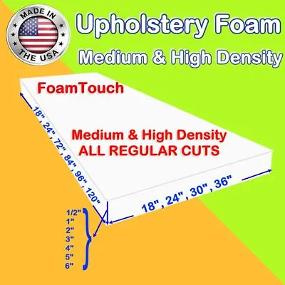$129.99 • Buy Upholstery Foam Seat Cushion Replacement Sheets Variety Regular Cut By FoamTouch