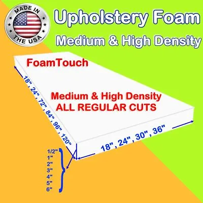 Upholstery Foam Seat Cushion Replacement Sheets Variety Regular Cut By FoamTouch • $97.99