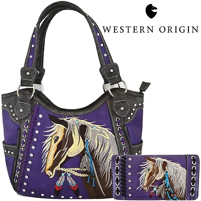 Western Horse Handbag Concealed Carry Purse Women Country Shoulder Bag Wallet PP • $49.95