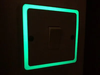 Glow In The Dark Light Switch Square Border Surround Sticker - Peel And Stick! • £3.49