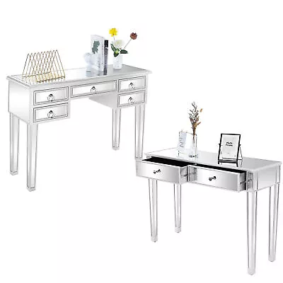 Mirrored Vanity Table Console Table Mirror W/ Drawers Hallway Bedroom Furniture • $249.80