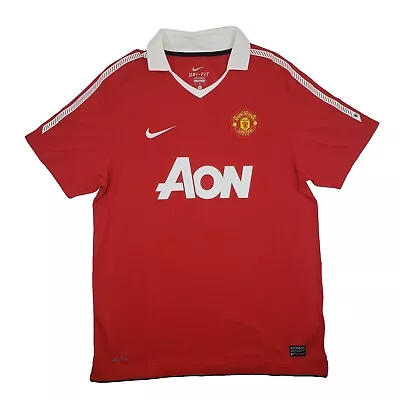 2010-2011 Nike Manchester United AON Jersey Home Kit Large Red Devils Shirt MUFC • $59.99