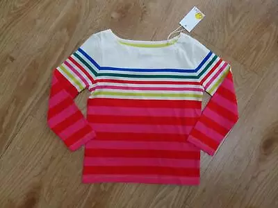 MINI BODEN Girls Long Sleeve Multi Stripe Top AGE 4-5 YEARS NEW NWT • £5.99