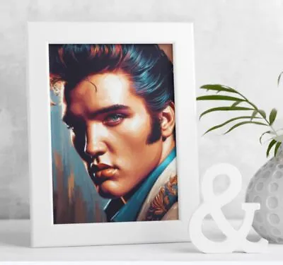 Elvis Presley  Azure  Art Print Of Original Painting *Artist Signed & Numbered* • $19.95