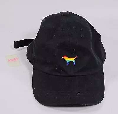 Victoria’s Secret Pink Hat Adult Cap Rainbow Dog Black Women’s One Size NWT • $19.99