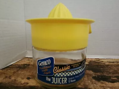 Vintage Gemco Glass Juicer.  Squeezes Strains Serves StoresCitrus Item #8950 • $12