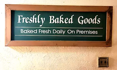 Bakery Sign/Plaque In Frame;Wood;Chalkboard Wall Hanging; 48.5x18.5  Advertising • $55.99