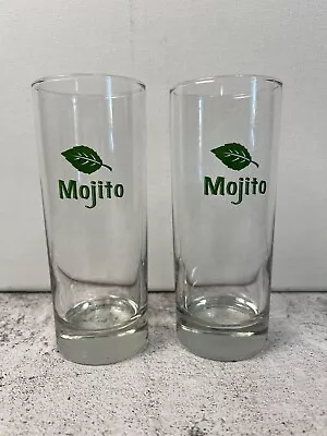 Lot Of 2 Mojito Cuban Cocktail Tall Drink Glasses Lime-mint-rum Mixture • $12